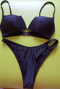 Conjunto de calzoncillos de bikini Boohoo acolchados negros Reino Unido 10 - Imagen 1 de 4