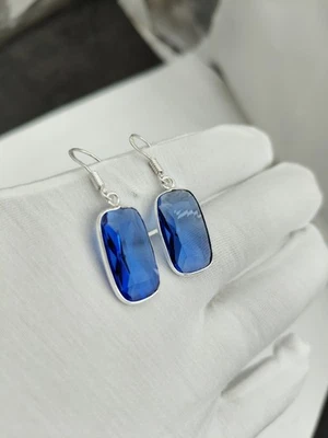 Handmade Tanzanite Earrings – Silver Plated Gemstone Jewelry Gift For Women  - Image 1 of 4