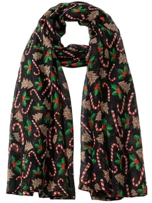 Женщин Рождественский шарф Рождество шаль деформации мягкий средний Рождественский стиль 1 - Изображение 1 из 4