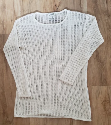 Mujer Apart Impressions Blanco Túnica Punto Abierto Cubrir Suéter Talla XL Foto 1 de 3