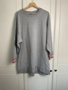 Oliver Bonas Sweatshirt Dress Size UK 18 Grey Long Sleeves Cotton - Picture 1 of 12