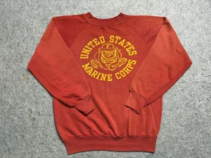 Felpa vintage United States Marine Corps USMC uomo media rossa raglan anni 80 - Foto 1 di 13
