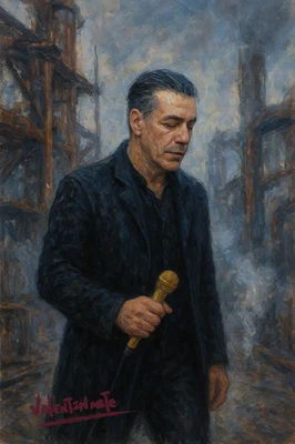 Original Valentinarte Oil Painting   Till Lindemann Rammstein Rock Music Art — 第 1/4 张图片