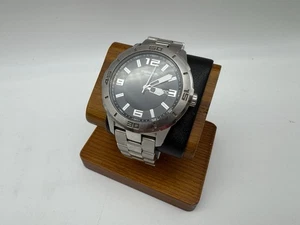 Reloj Fossil Hombre 45mm Esfera Negra Tono Plateado Fecha AM-4180 Batería Nueva - Imagen 1 de 7