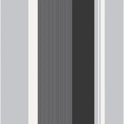 Metallic Stripe Wallpaper White Black Silver Crown 10m x 53cm Feature Wall M0881 - Image 1 of 4