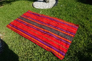 Flat Woven Vintage Tribal Handmade Rug Multicolored Bohemian Carpet - Picture 1 of 6