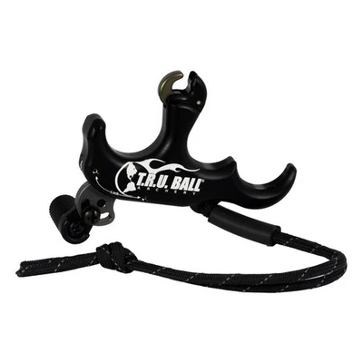 T.R.U. Ball Archery  Rave - 3 Finger Thumb Release With Lanyard - Black Trv3-Bk - Image 1 of 3