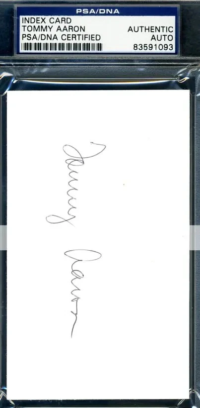 Tommy Aaron Psa/dna Authenticated Signed 3x5 Index Card Autograph - Image 1 of 1