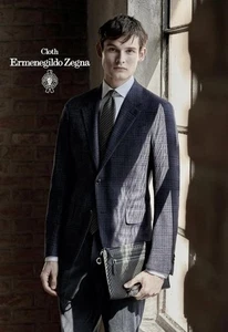 Chaqueta Blazer Ermenegildo Zegna Cachemira Seda Lana Cuadros - Imagen 1 de 8