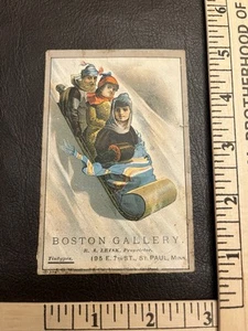 Boston Gallery Boot Shop/Maker Victorian Trade Card-Cordovan Button Boot on back - Bild 1 von 2