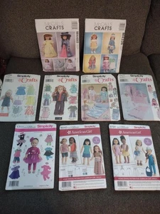 Simplicity 9 Doll Patterns,2 American Girl, McCalls Crafts, Many Styles Designs - Picture 1 of 15