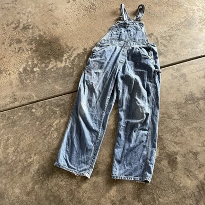 Mono Jeans Vintage Antiguo Azul Marino Años 90 Y2K Pintura L Salpicaduras Suelto Envejecido 38x30 Foto 1 de 4