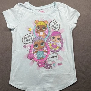 LOL Surprise Girls Graphic T-Shirt Light Blue Size L (10–12) Dolls Comic Style - Picture 1 of 4