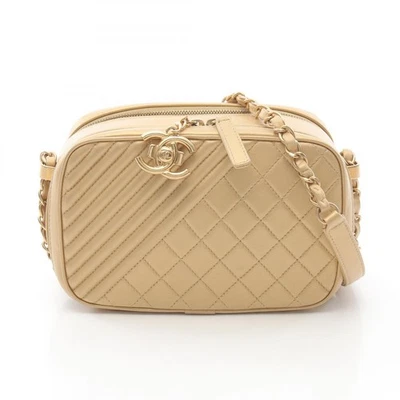 Bolso de Hombro Chanel Coco Boy Cámara Bandolera Cadena A92655 Piel de Cordero Dorado GHW Foto 1 de 4
