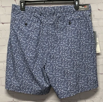Shorts de golfe RLX Ralph Lauren 9" ajuste clássico floral masculino tamanho 36 branco azul novo com etiquetas - Imagem 1 de 4