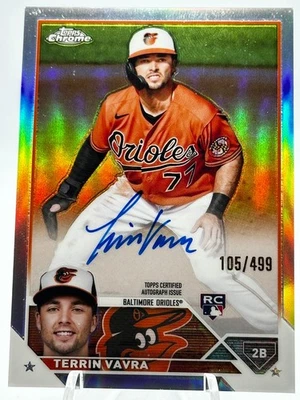 2023 Topps Chrome Update Series - Autographs Terrin Vavra #RA-TV Refractor /499 - Image 1 of 2