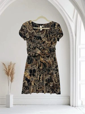 Vestido para mujer Emma & Michelle floral cuello en V talla mediana manga acanalada boho chic Foto 1 de 4