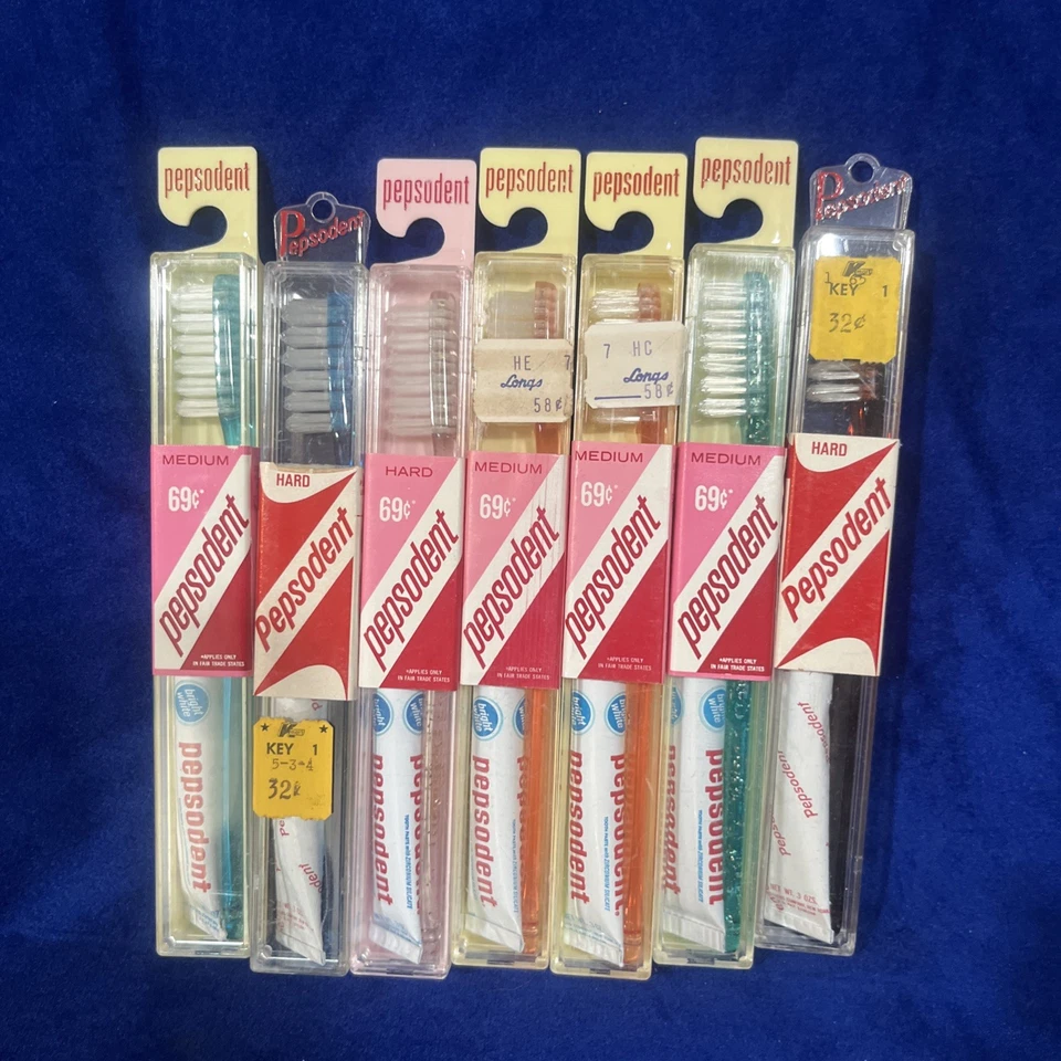 Lote de 7 Pasta de Dientes Pepsodent Mediana Dura De Colección Nuevo En Caja Lote #6 Foto 1 de 3