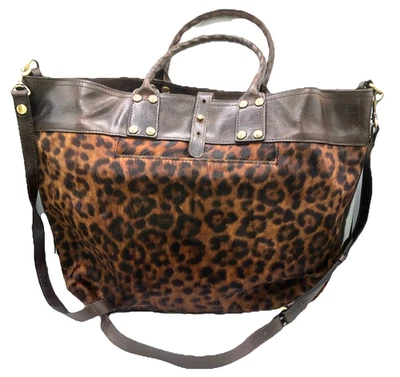 XXL PATRICIA NASH Leopard Print Emilion Tote Crossbody Bag Handbag Cavalino - Image 1 of 4