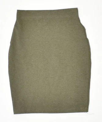 DAVIDE COLLECTION Womens Pencil Skirt W24 XS Khaki Viscose Vintage FE09 - Image 1 of 3