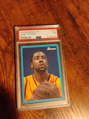 2009-10  Bowman  '48  Blue Rookie James Harden 104 PSA 7  Only 1948 Made  - Image 1 of 4