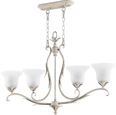 Colgante Isla 4 Luces Quorum 6572-4-70 Flora 37.5" en Blanco Persa Foto 1 de 2