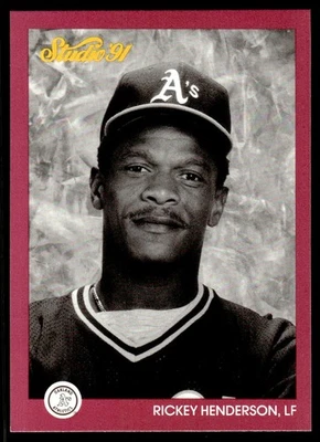 1991 Studio Rickey Henderson Oakland Athletics #104 - Image 1 of 2