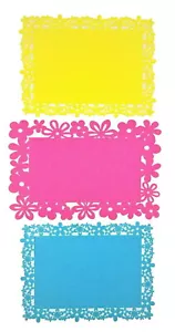 Juego de posavasos fieltro juego de mesa flores primavera verano azul amarillo rosa rectangular - Imagen 1 de 7