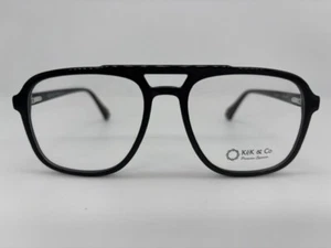 AVIATOR TRENDY BLACK RETRO UNISEX EYEGLASSES FRAMES 55-19-145 - Picture 1 of 3