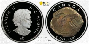 2007 Kanada Vier Dollar Silber Parasaurolophus Fossil $ 4 PCGS PR70DCAM 2430 - Bild 1 von 3