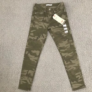 Levi's 711 Pants Womens Size 00 W24 Camo Juniors Stretch Skinny Ankle - Picture 1 of 17