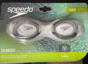 NEW Speedo KIDS Child Clear Traditional Classic Swim Pool Goggle 3-8 Years - Picture 1 of 1
