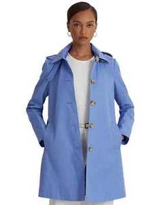 $225 Ralph Lauren Women's Hooded Raincoat with Removable Hood, French Blue, XL - Picture 1 of 3