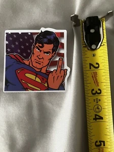 stickers decal For Laptop Mug Super Man Flipping The Bird Middle Free Shipping - Picture 1 of 2