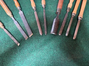 9  different unbranded lathe turning tools. Vintage good steel. - Picture 1 of 9