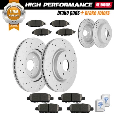 Передние задние перфорированные тормозные диски и тормозные колодки для Nissan Murano INFINITI QX60 JX35 - Изображение 1 из 4