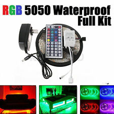 5M 5050 RGB LED Strip Light Full Kits w/ 44keys Remote + DC 12V Power Supply USA