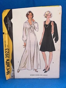 Vestido de noche y chaqueta McCalls con patrón de costura años 70 talla 14 3923 - Imagen 1 de 4