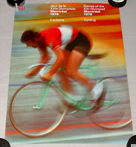 Original Montreal 1976 Summer Olympic Official Cycling Poster 