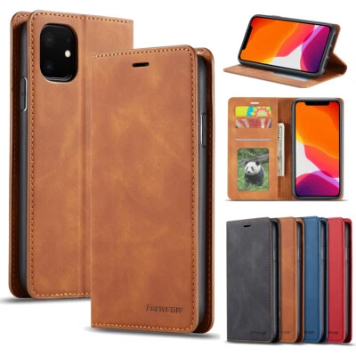Leather Wallet Holder Card Stand Flip Case For iPhone 14 13 12 11 Pro Max XS 8 7 - Image 1 of 4
