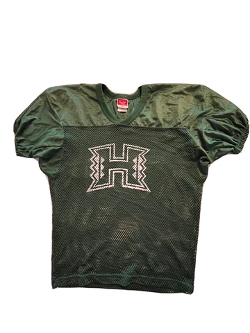 Vintage 80s Hawaii Rainbow Warriors WAC Athletic Football Mesh Jersey Medium Cover
