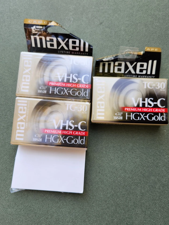 Maxell VHS-C HGX-GOLD TC-30 Video Camcorder Blank Tapes