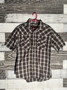 Canyon Guide Outfitters Men LG LARGE Pearl Snap Short sleeve Western Plaid - Picture 1 of 6