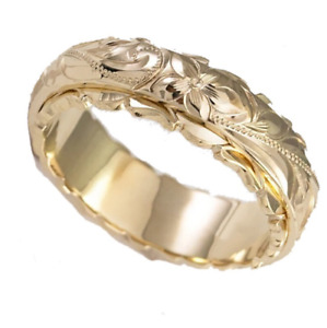 Hot Ladies Gold Hanging Engraving Memorial Wedding Ring Gift Size 9