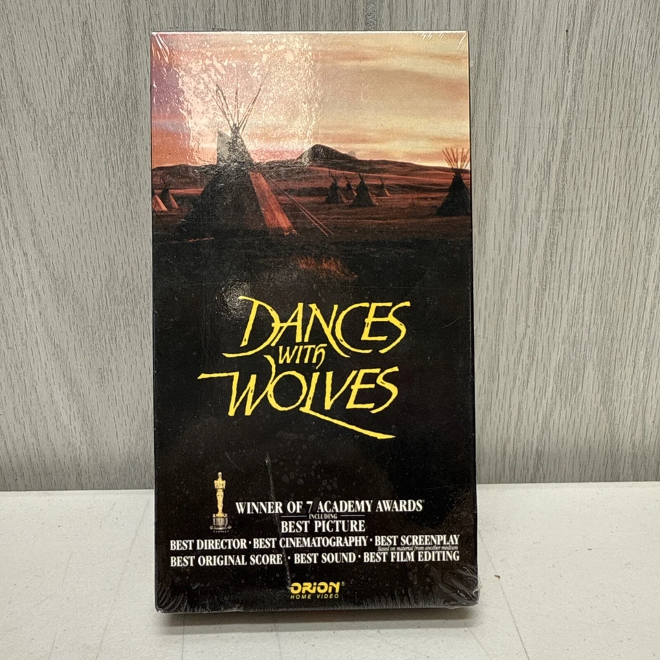 Dances With Wolves VHS RARE FACTORY SEALED STUDIO WATERMARK 1990 1st print Orion - Image 1 of 4