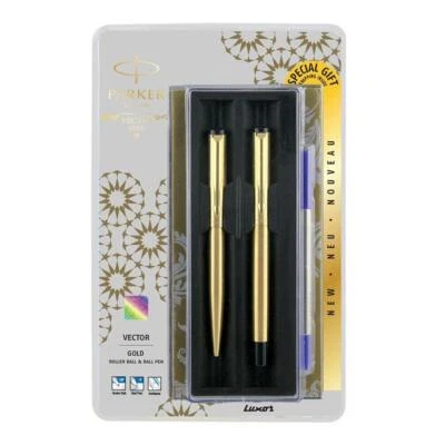 Parker Vector Gold Roller Ball Pen and Ball Pen Rollerball Ballpoint Gift Box - image 1 of 4