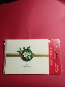 Hallmark Christmas place cards holly floral.  8 in pkg. Holiday - Picture 1 of 4