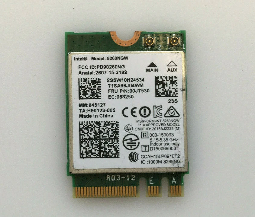 Intel Dual Band Wireless 8260NGW WiFi + Scheda Bluetooth Lenovo FRU 00JT530 - Immagine 1 di 1