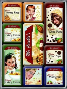 Arte nostálgico - 9 piezas Juego magnético frigorífico - Mr. Crickle's - Imagen 1 de 1