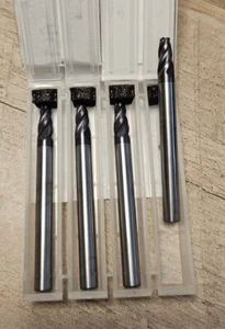 (4 Qty) MITGI E01-100 ALTiN Carbide End Mill .1263 D 4 Flutes Tapered CR ELT-53 - Picture 1 of 2